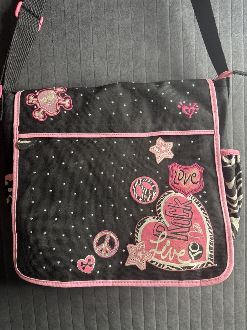 Justice pink And Black laptop bag